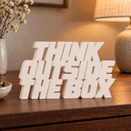 Think Outside the Box desk letters in Ivory in a home setting