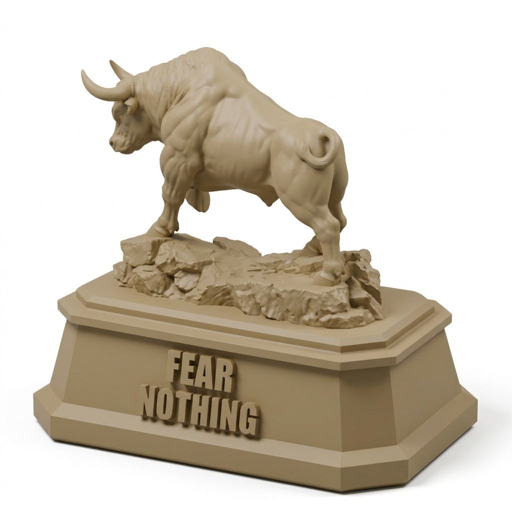 The Bull — Fear Nothing Desk Sculpture on white