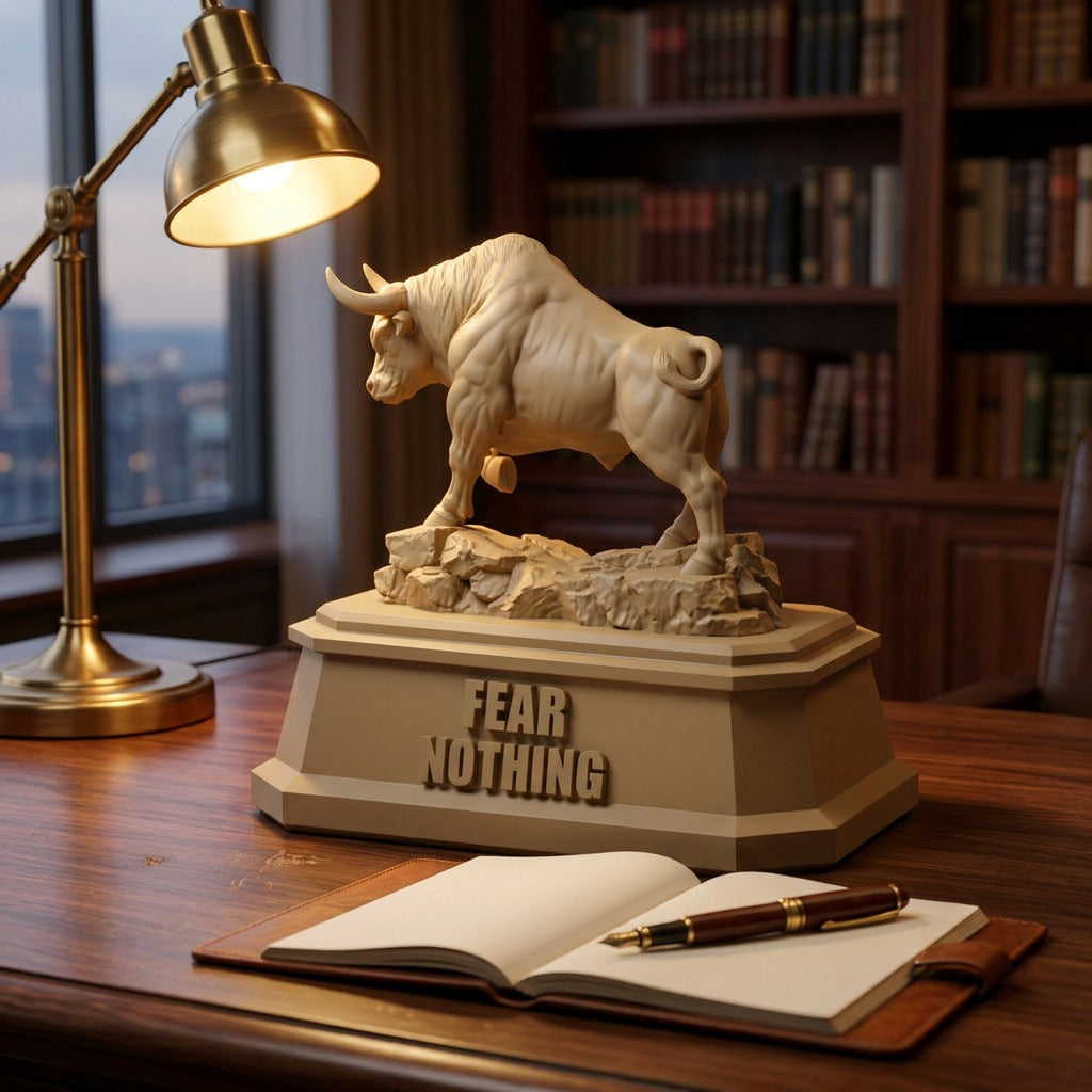 On a dark wooden desk