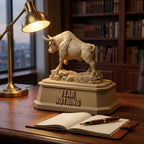 On a dark wooden desk