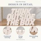 Think Outside the Box desk letters design in detail