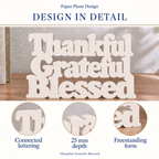 Thankful Grateful Blessed desk letters design in detail