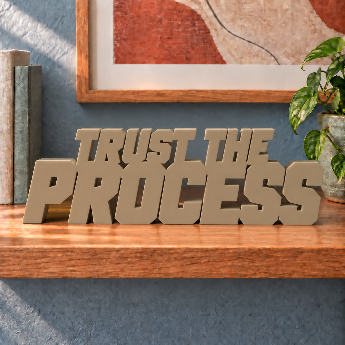 Trust the Process desk letters – Sandstorm on the ledge