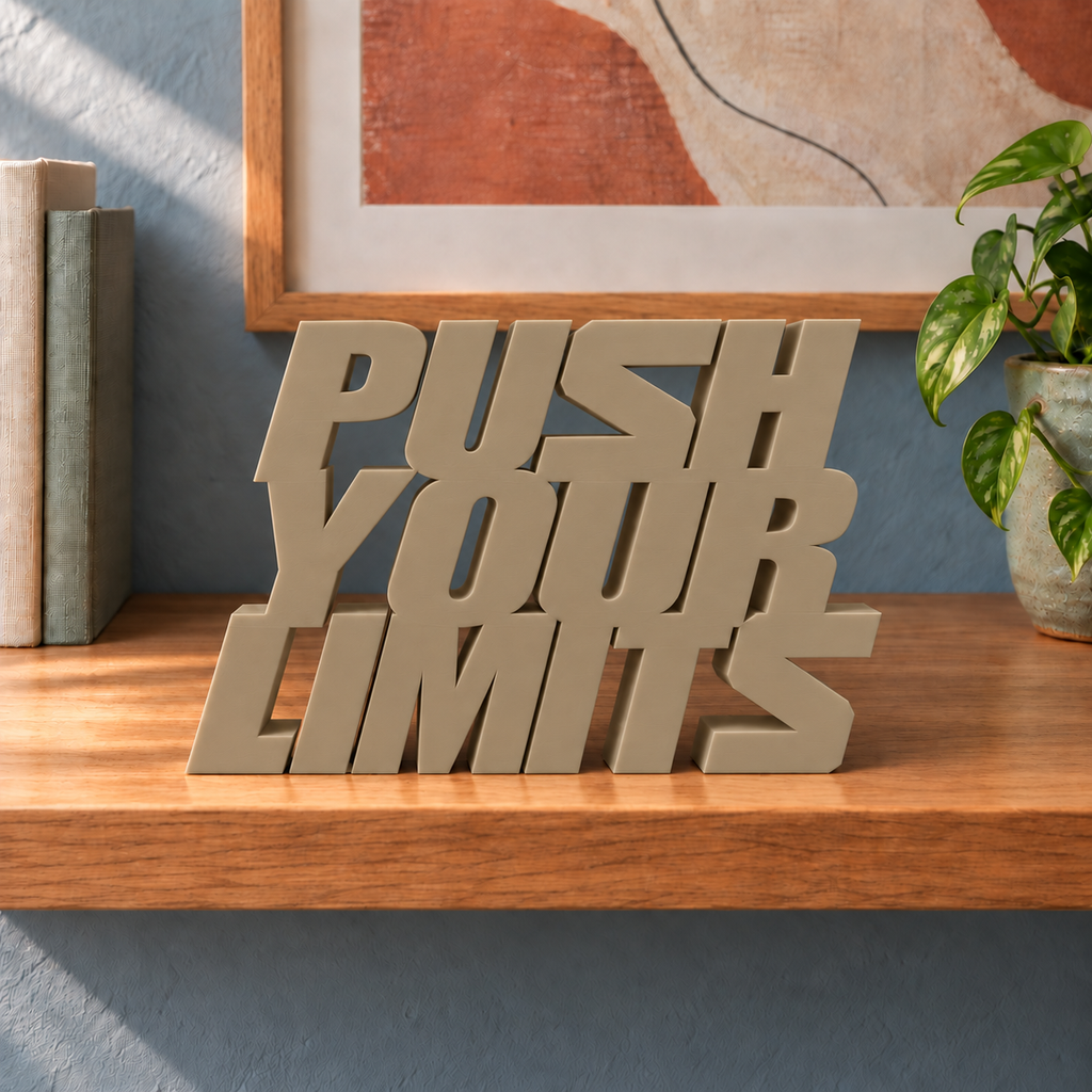 Push Your Limits desk letters – Sandstorm on the ledge