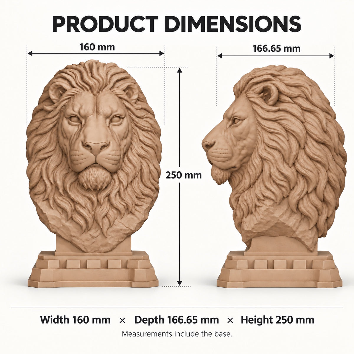 Regal Lion headphone stand size guide