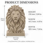 Ribbed base lion size guide 25 x 16.3 x 18.9 cm