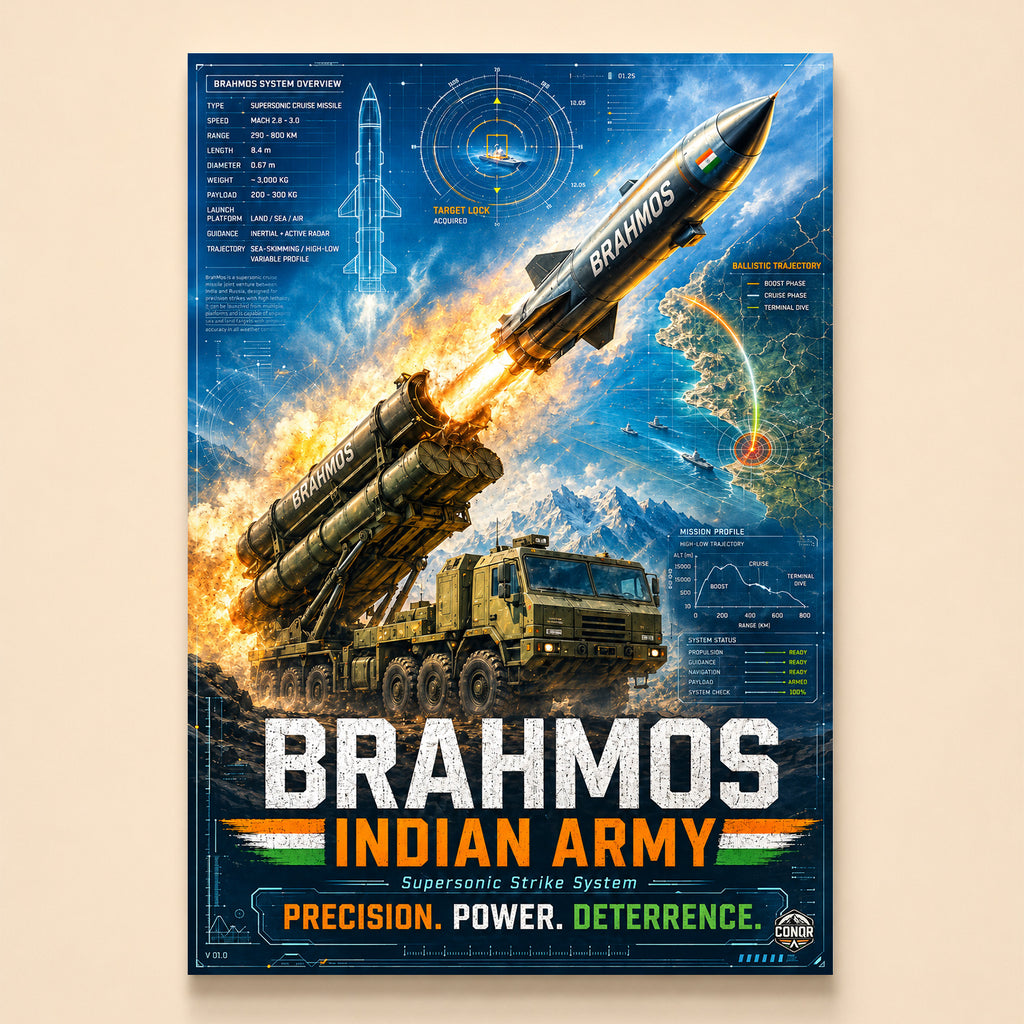 BrahMos launching from its mobile vehicle with boost-cruise-terminal trajectory