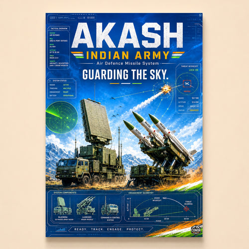 Akash launchers firing beside the Rajendra radar with a hostile intercept locked