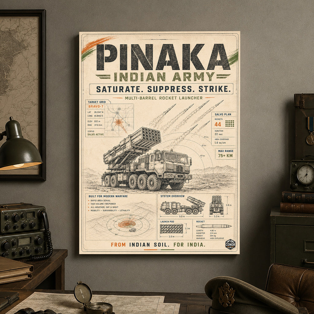 Pinaka, the Vintage Poster – Saturate, Suppress, Strike