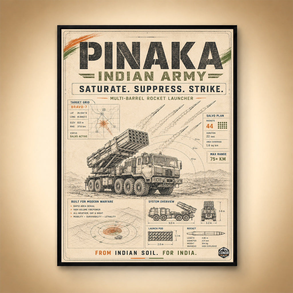 Pinaka, the Vintage Poster – Saturate, Suppress, Strike