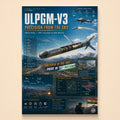 Cutaway of the ULPGM-V3 UAV-launched missile over the mountains with spec panels