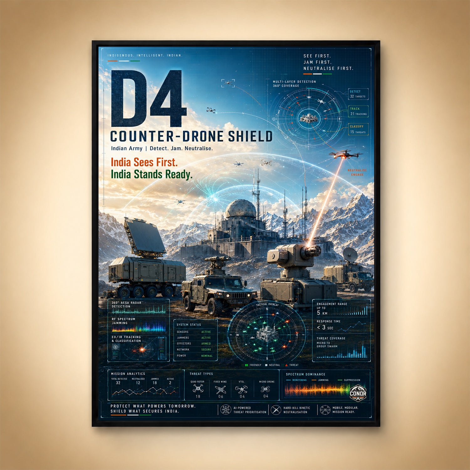 D4 Counter-Drone Shield – Detect. Jam. Neutralise.