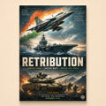 Jet, carrier and tanks rising from fire – Retribution, one nation one response