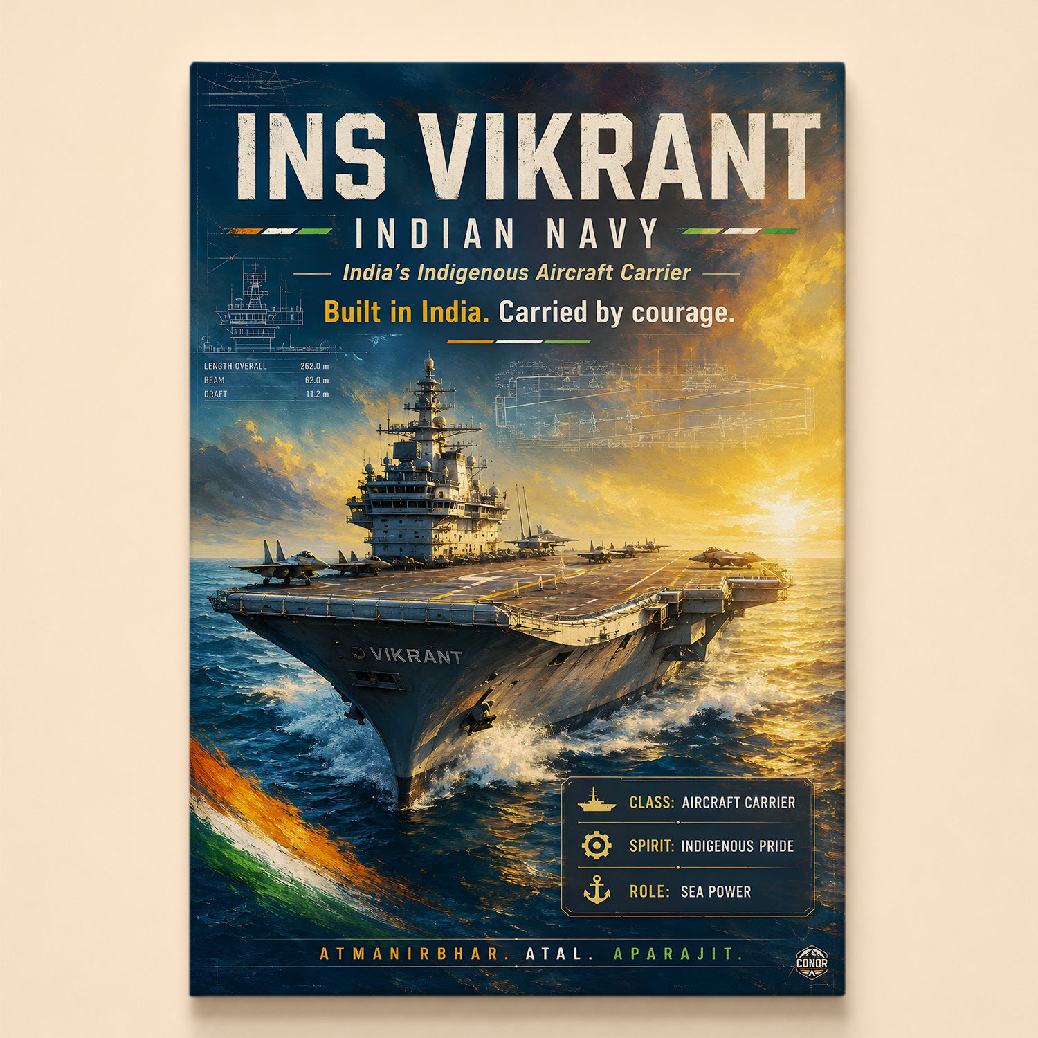 INS Vikrant Navy Wall Art (CONQR-BHARAT-NAVY-001)
