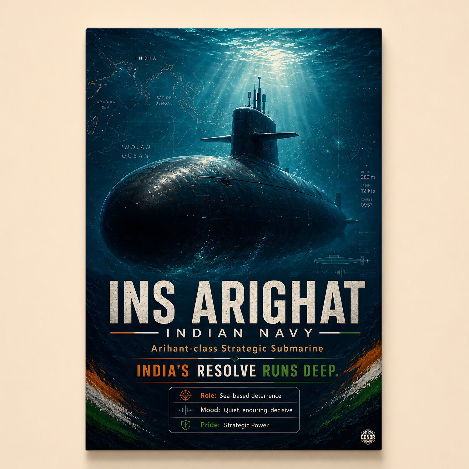 INS Arighat Resolve Wall Art (CONQR-BHARAT-NAVY-003)
