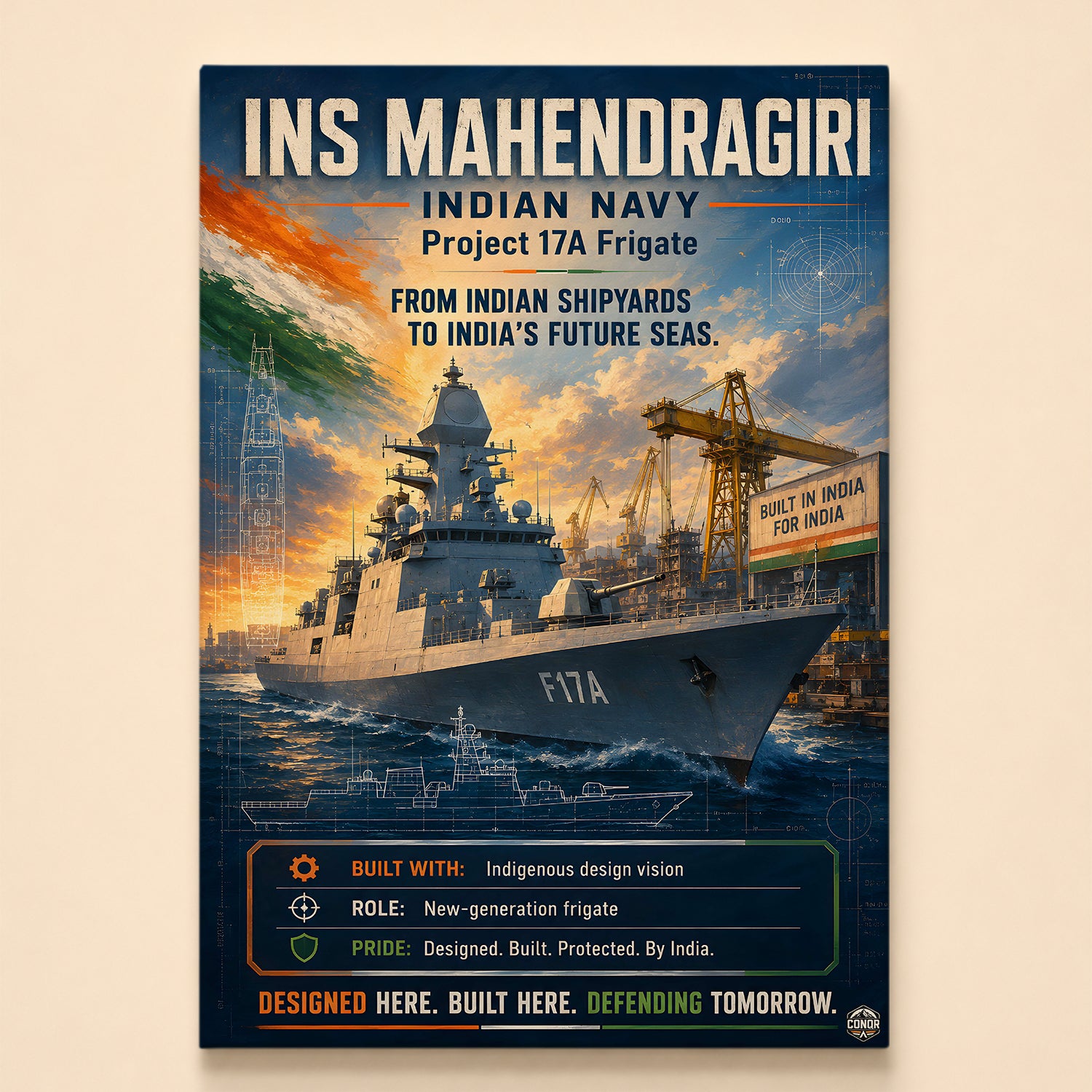 INS Mahendragiri Navy Wall Art (CONQR-BHARAT-NAVY-009)