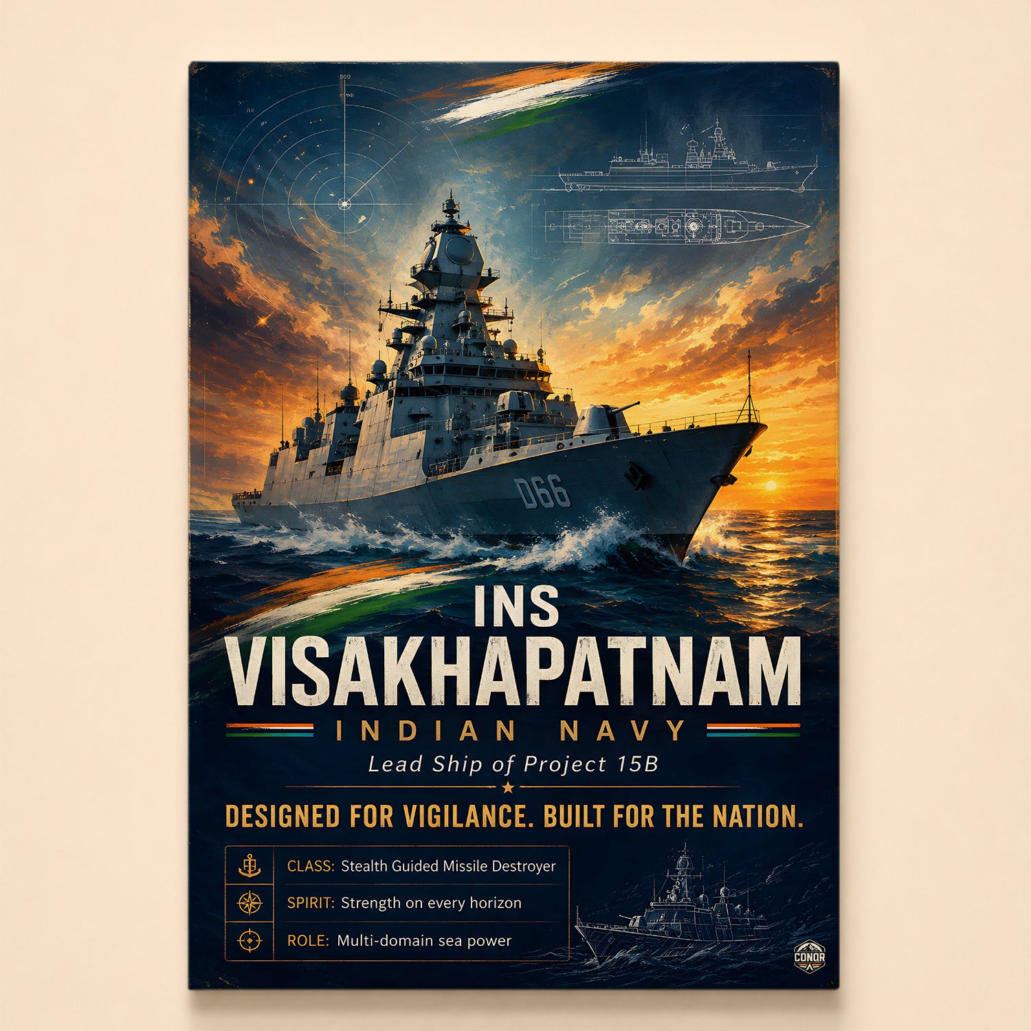 INS Visakhapatnam Navy Wall Art (CONQR-BHARAT-NAVY-004)