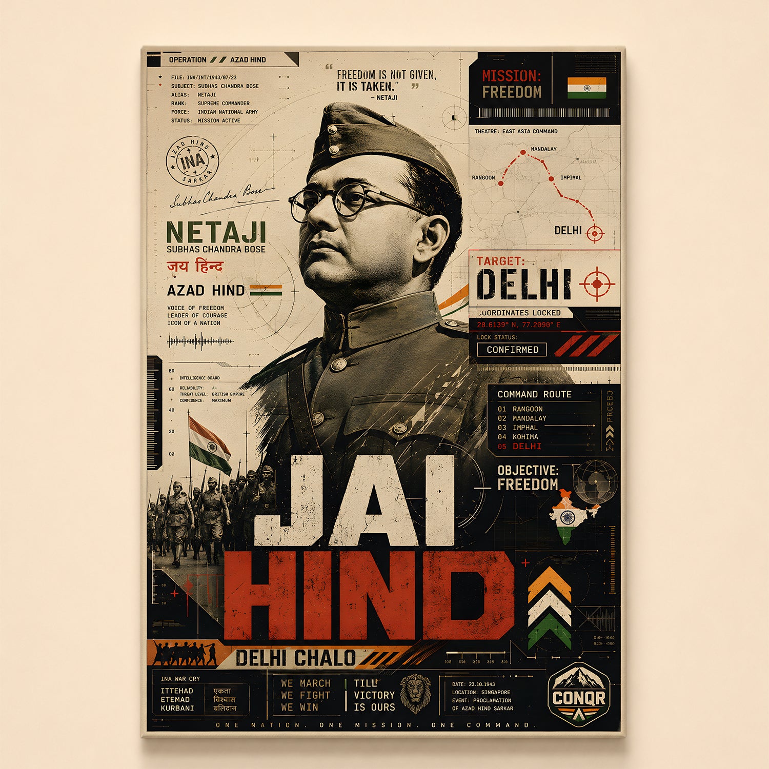 Jai Hind Netaji Wall Art (CONQR-BHARAT-BOSE-005)