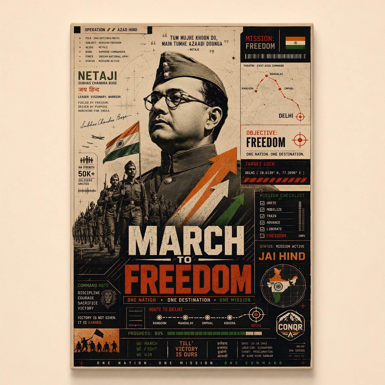 The Supreme Patriot Wall Art (CONQR-BHARAT-BOSE-009)