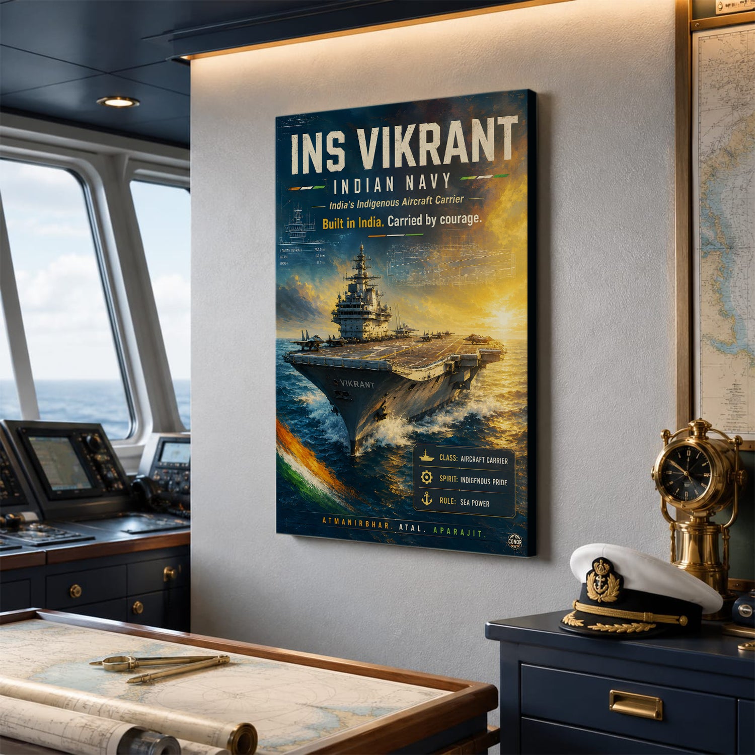 INS Vikrant Navy Wall Art (CONQR-BHARAT-NAVY-001)