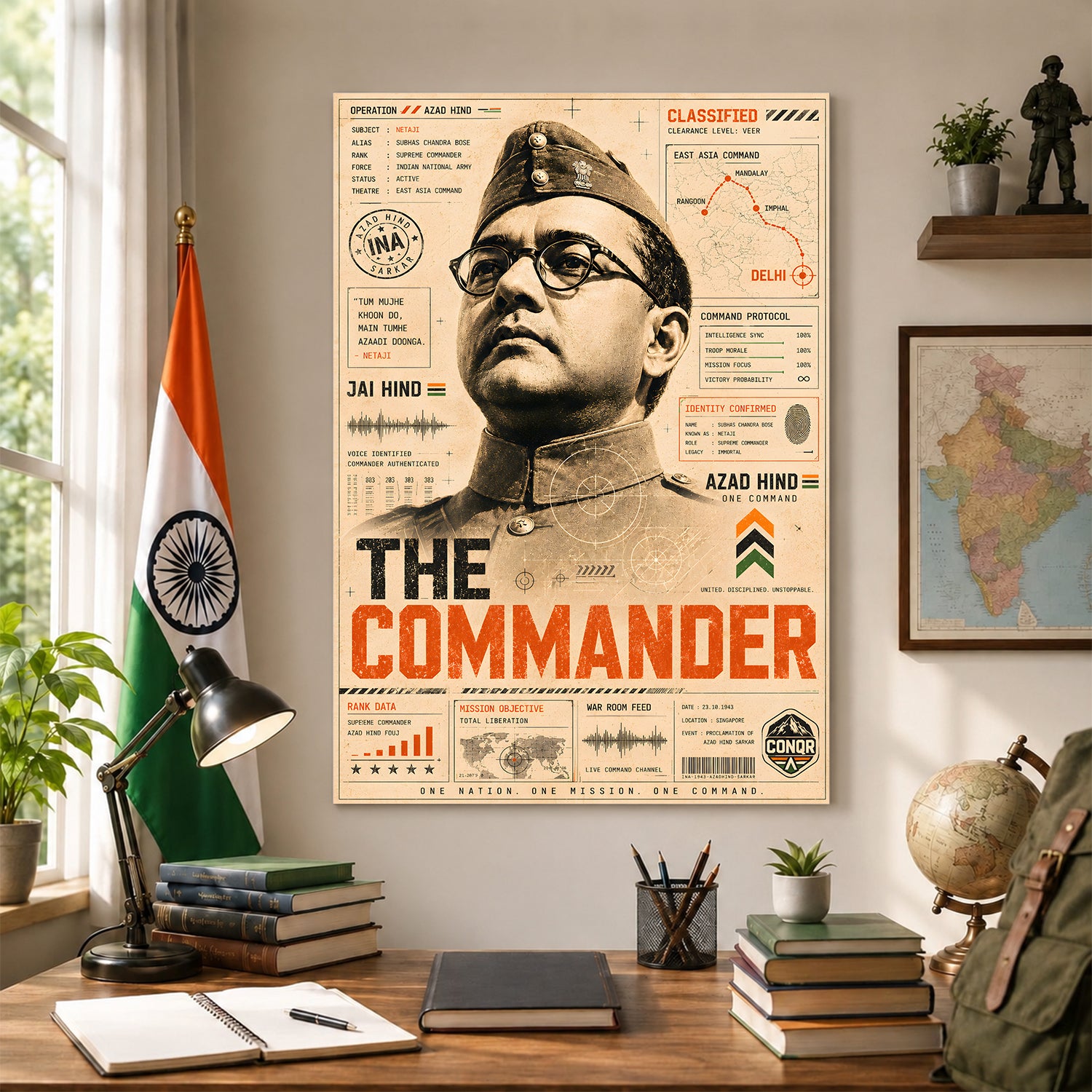 Indian National Army Wall Art (CONQR-BHARAT-BOSE-007)