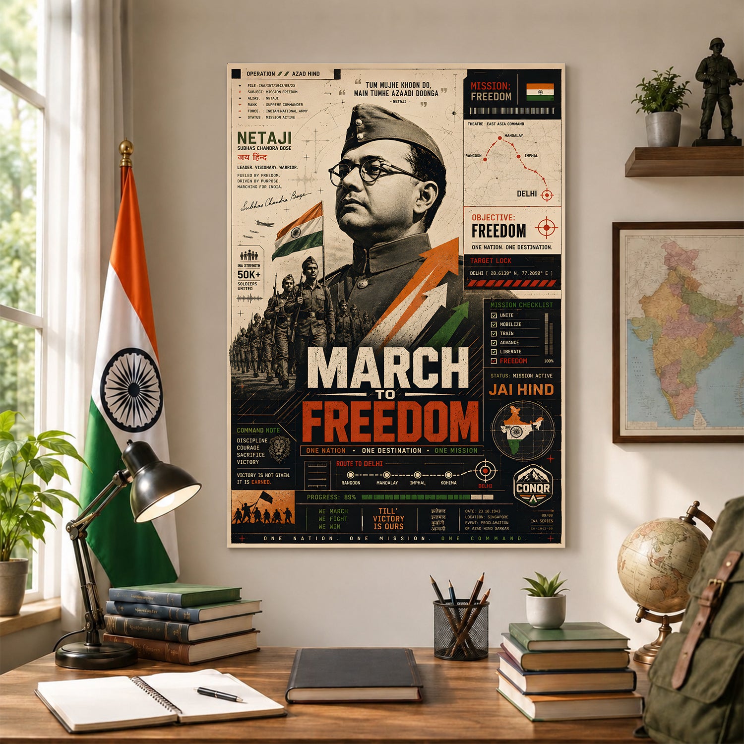 The Supreme Patriot Wall Art (CONQR-BHARAT-BOSE-009)
