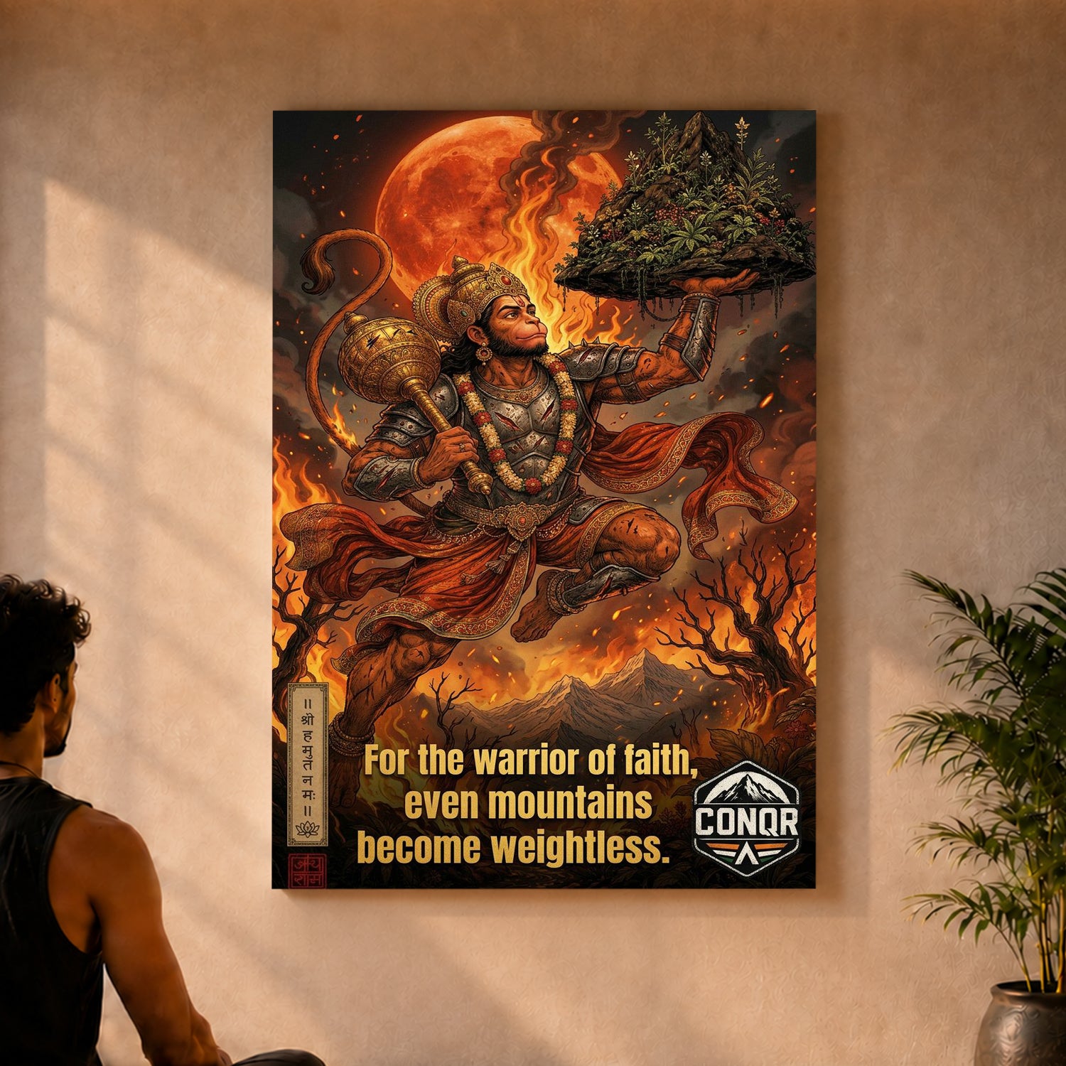 Bajrang Bali Hanuman Wall Art (CONQR_SAN_HAN_01)
