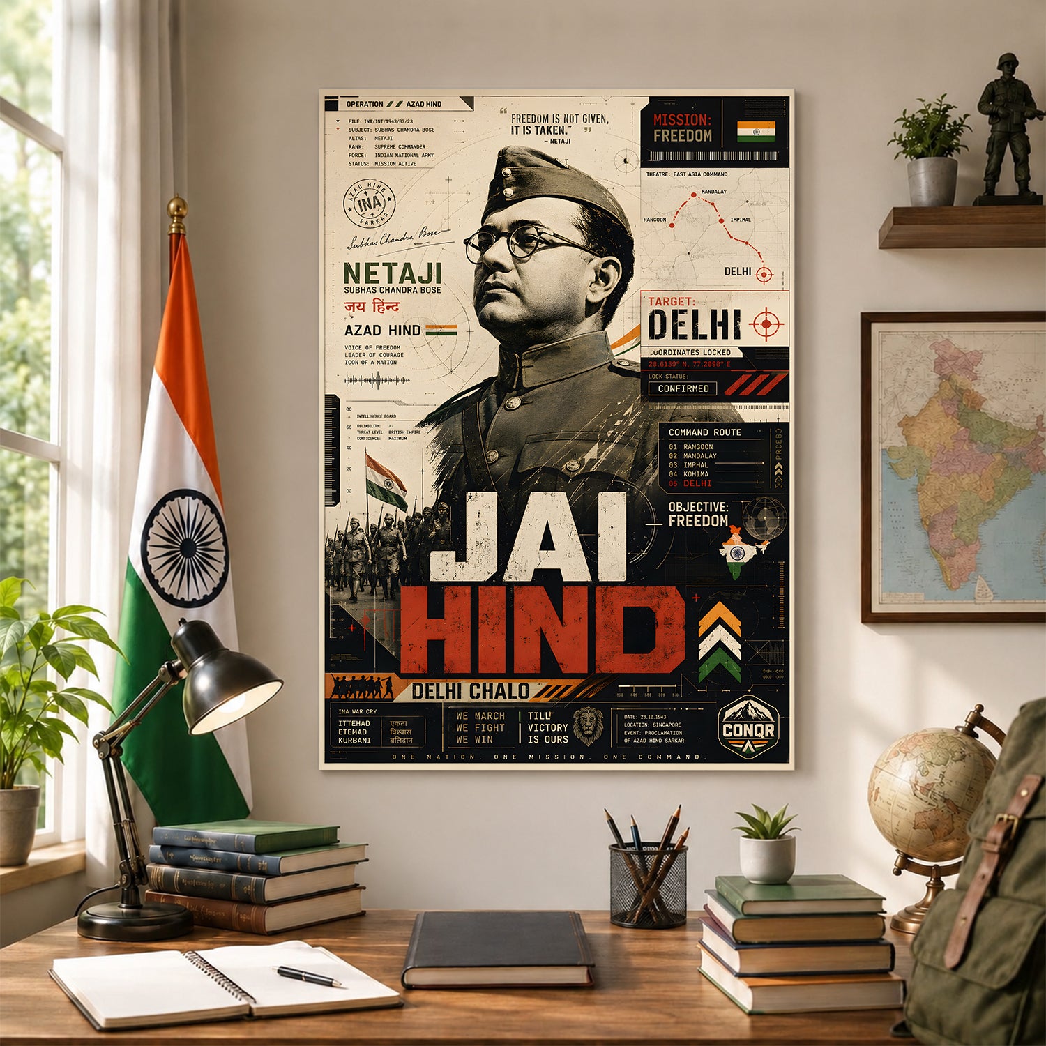 Jai Hind Netaji Wall Art (CONQR-BHARAT-BOSE-005)