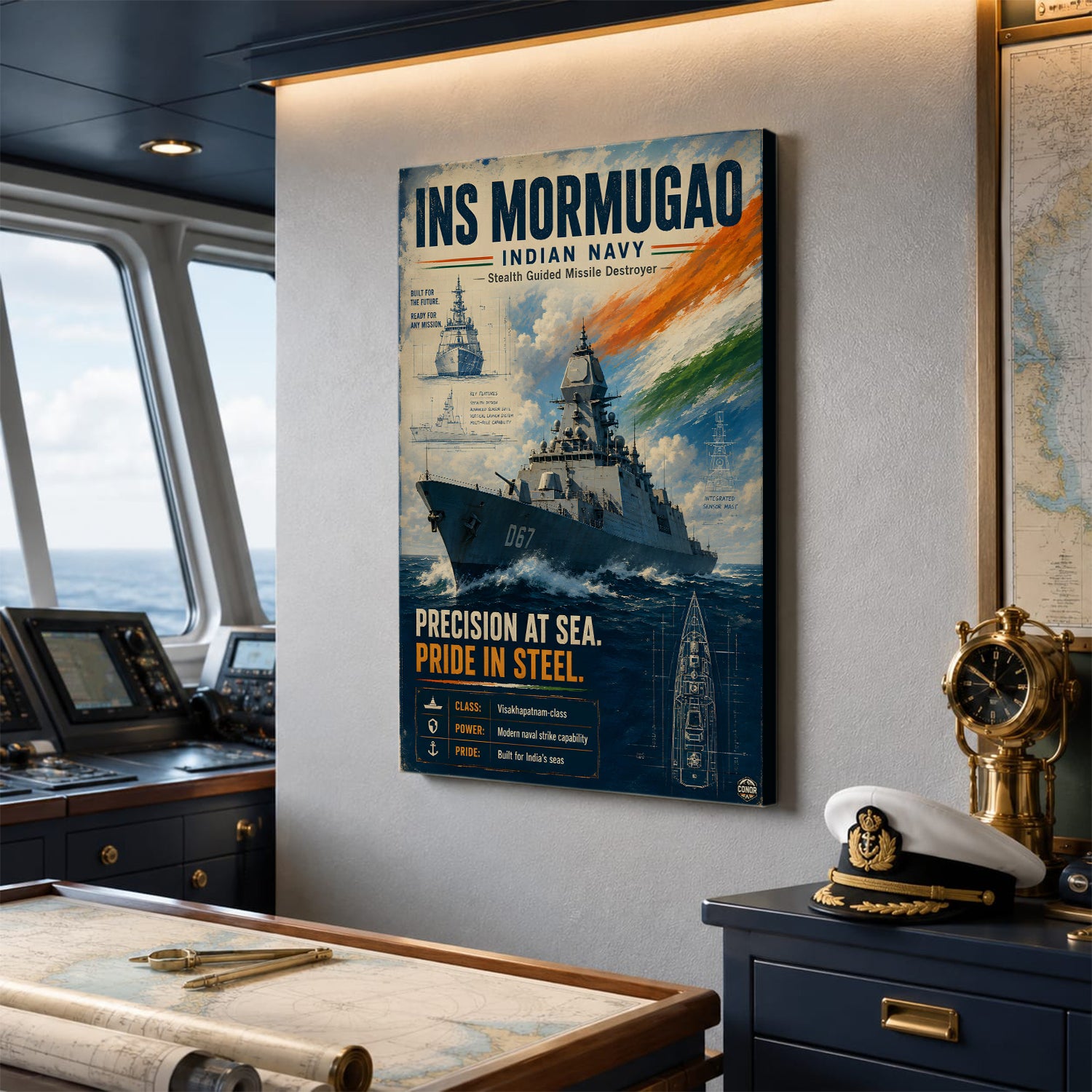 INS Mormugao Navy Wall Art (CONQR-BHARAT-NAVY-005)