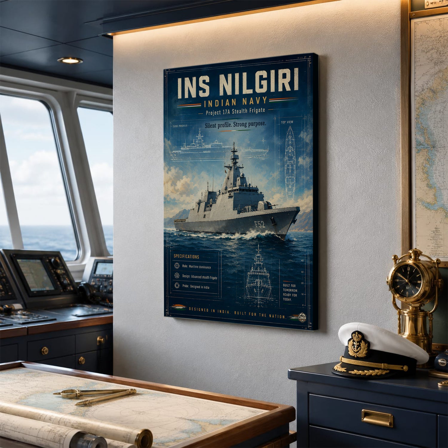 INS Nilgiri Frigate Wall Art (CONQR-BHARAT-NAVY-008)