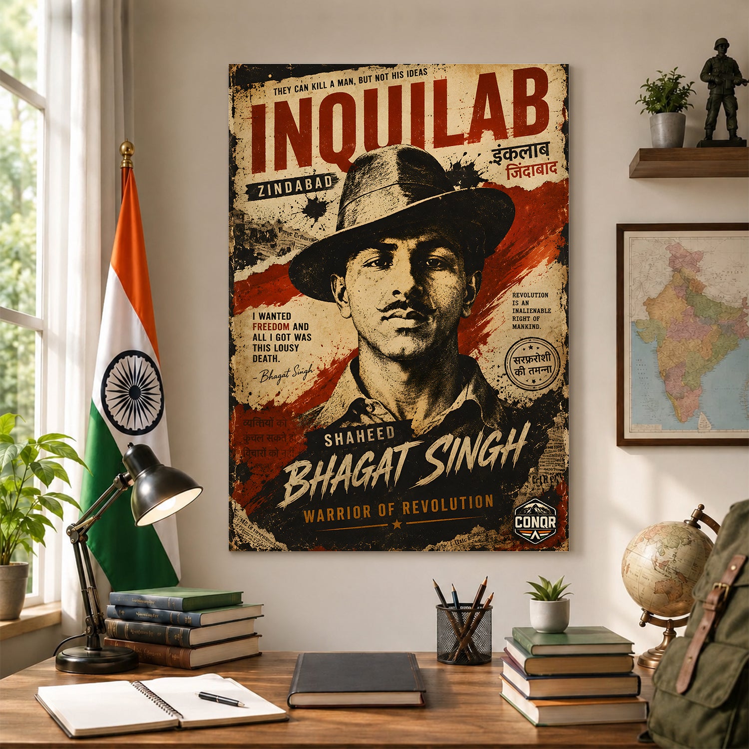 Shaheed Bhagat Singh Courage Wall Art (CONQR-BHART-BHAGAT-001)