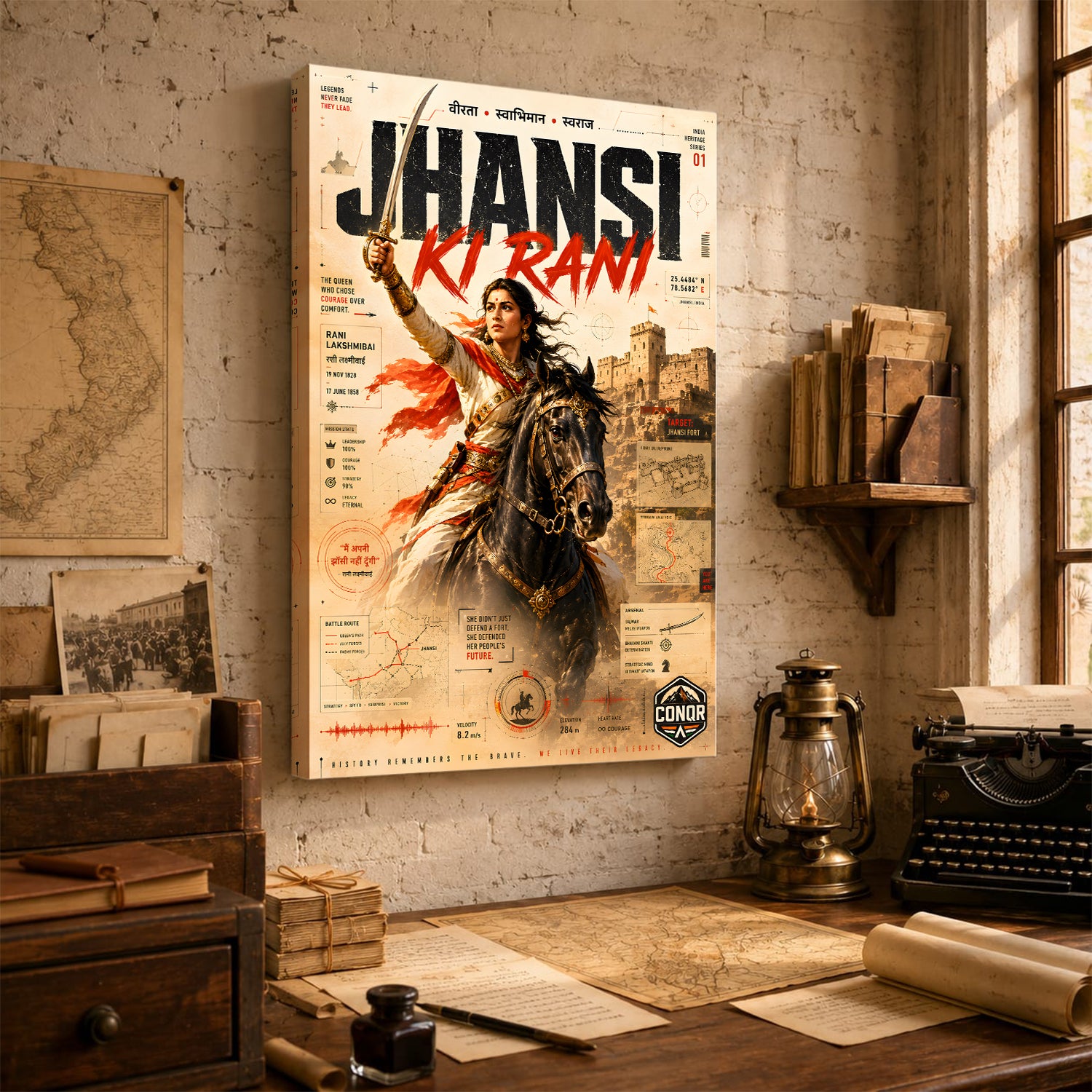 Jhansi Ki Rani Wall Art (CONQR-LAXMIBAI-001)