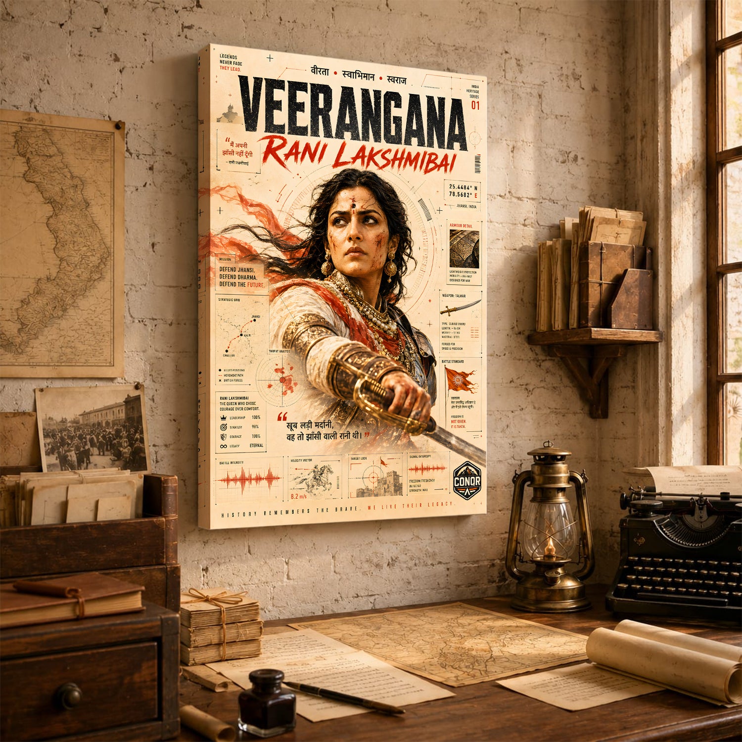 Veerangana Rani Lakshmibai Wall Art (CONQR-LAXMIBAI-002)