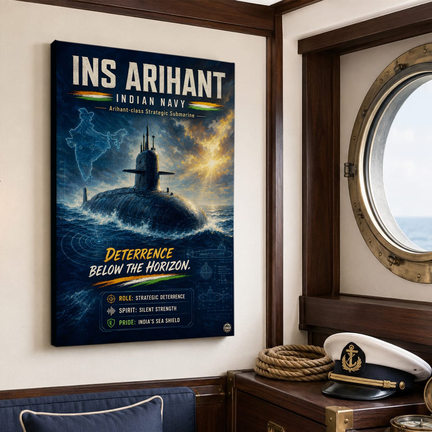 INS Arihant Deterrence Wall Art (CONQR-BHARAT-NAVY-002)