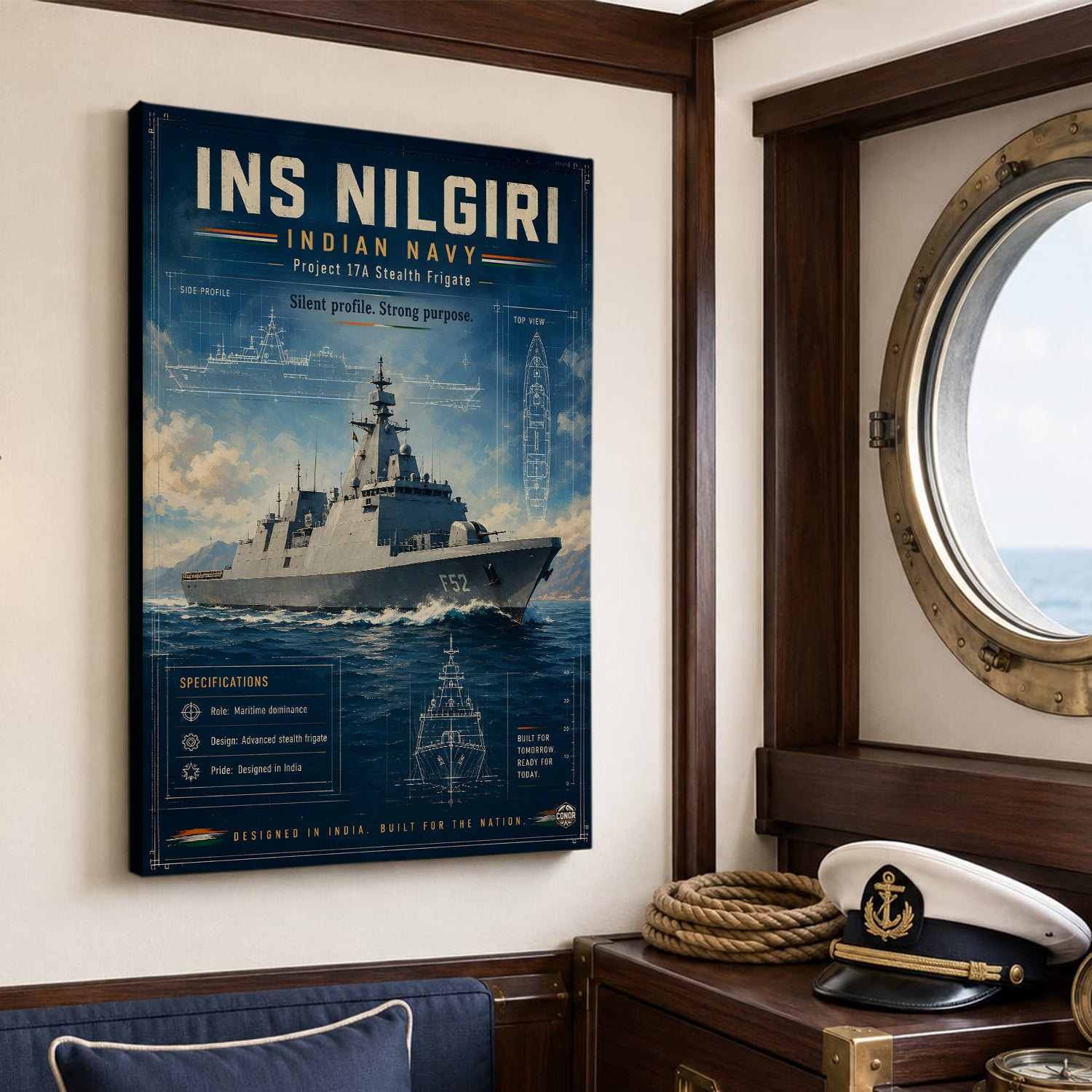 INS Nilgiri Frigate Wall Art (CONQR-BHARAT-NAVY-008)