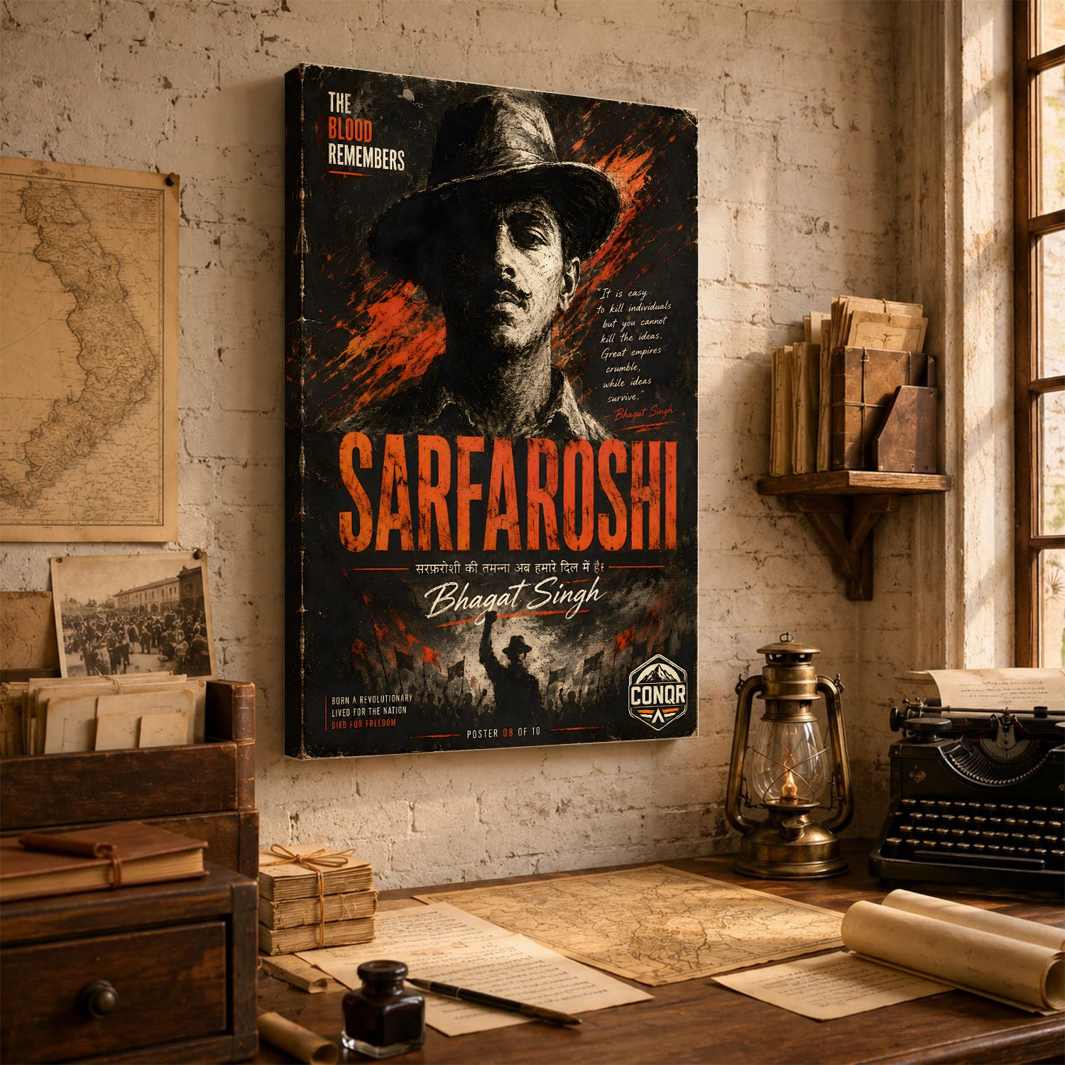 Shaheed Bhagat Singh Rebel Icon Wall Art (CONQR-BHART-BHAGAT-008)