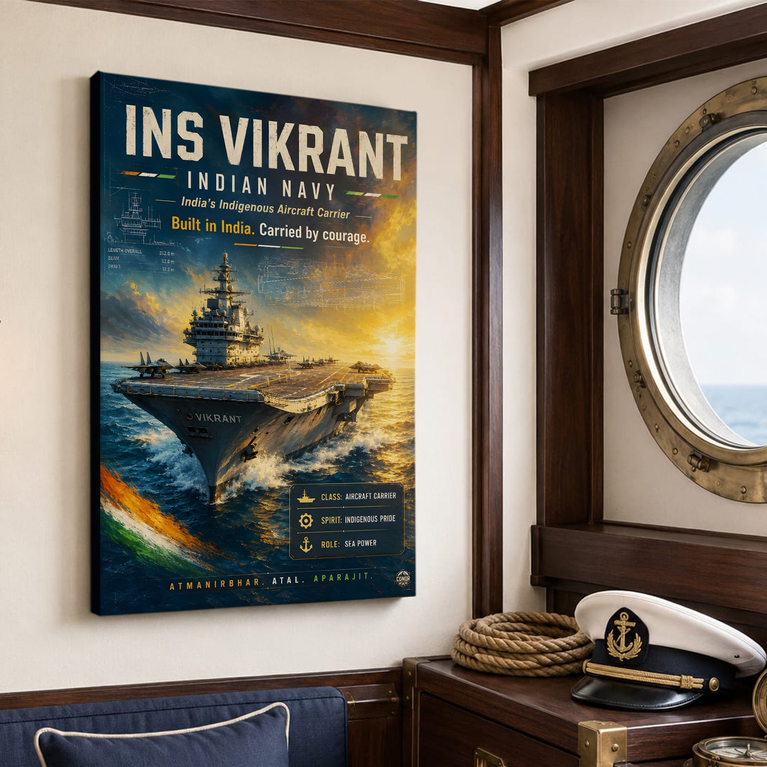 INS Vikrant Navy Wall Art (CONQR-BHARAT-NAVY-001)