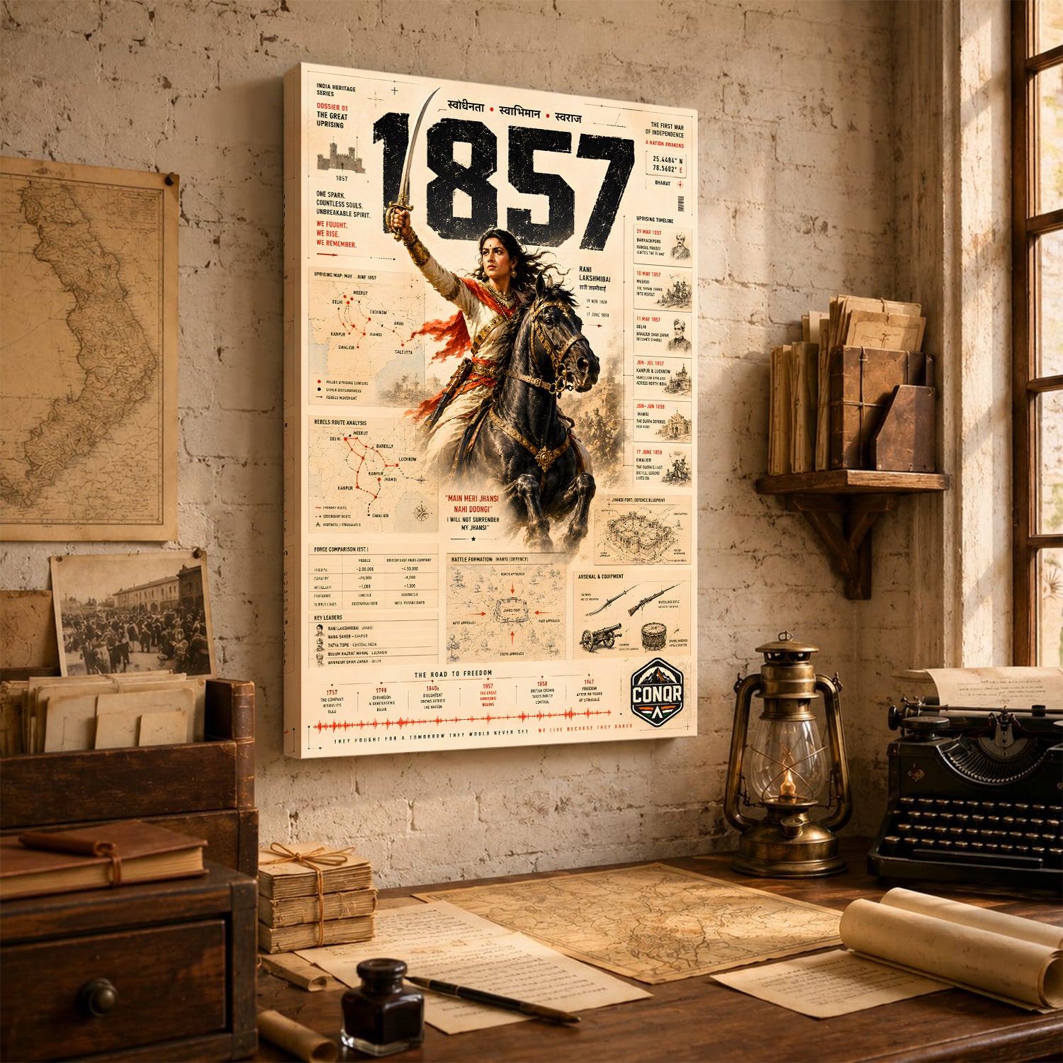 1857 Uprising Vintage Wall Art (CONQR-LAXMIBAI-005)