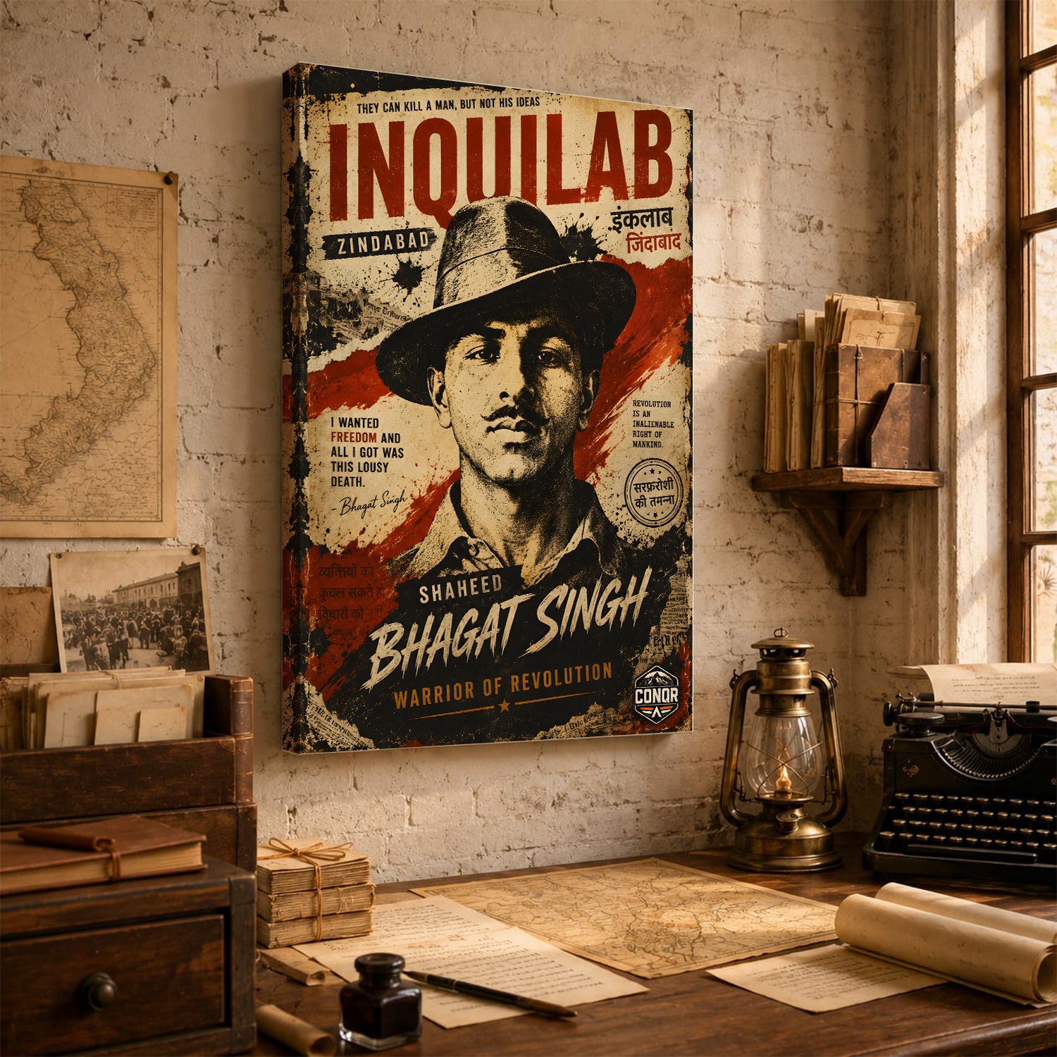 Shaheed Bhagat Singh Courage Wall Art (CONQR-BHART-BHAGAT-001)