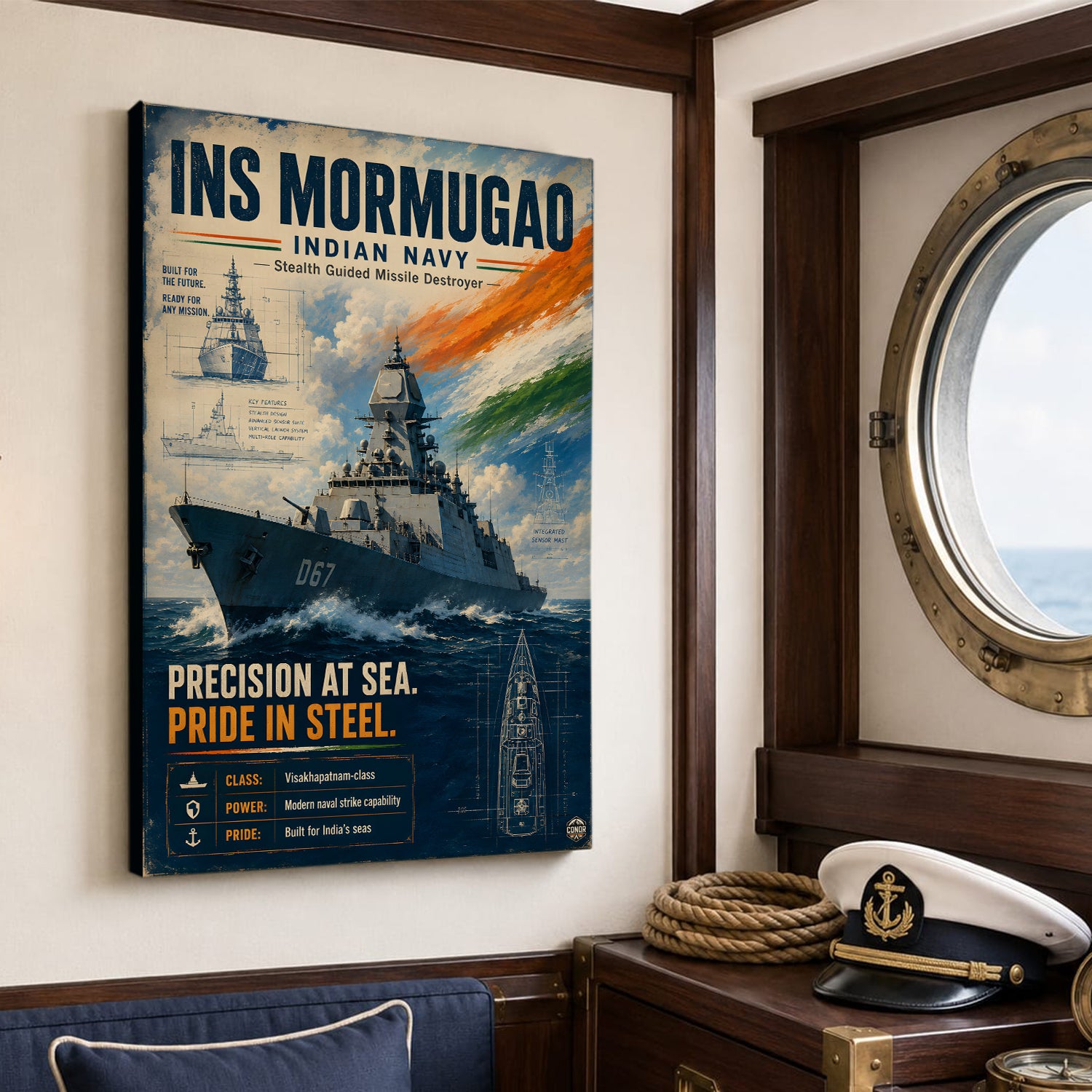 INS Mormugao Navy Wall Art (CONQR-BHARAT-NAVY-005)