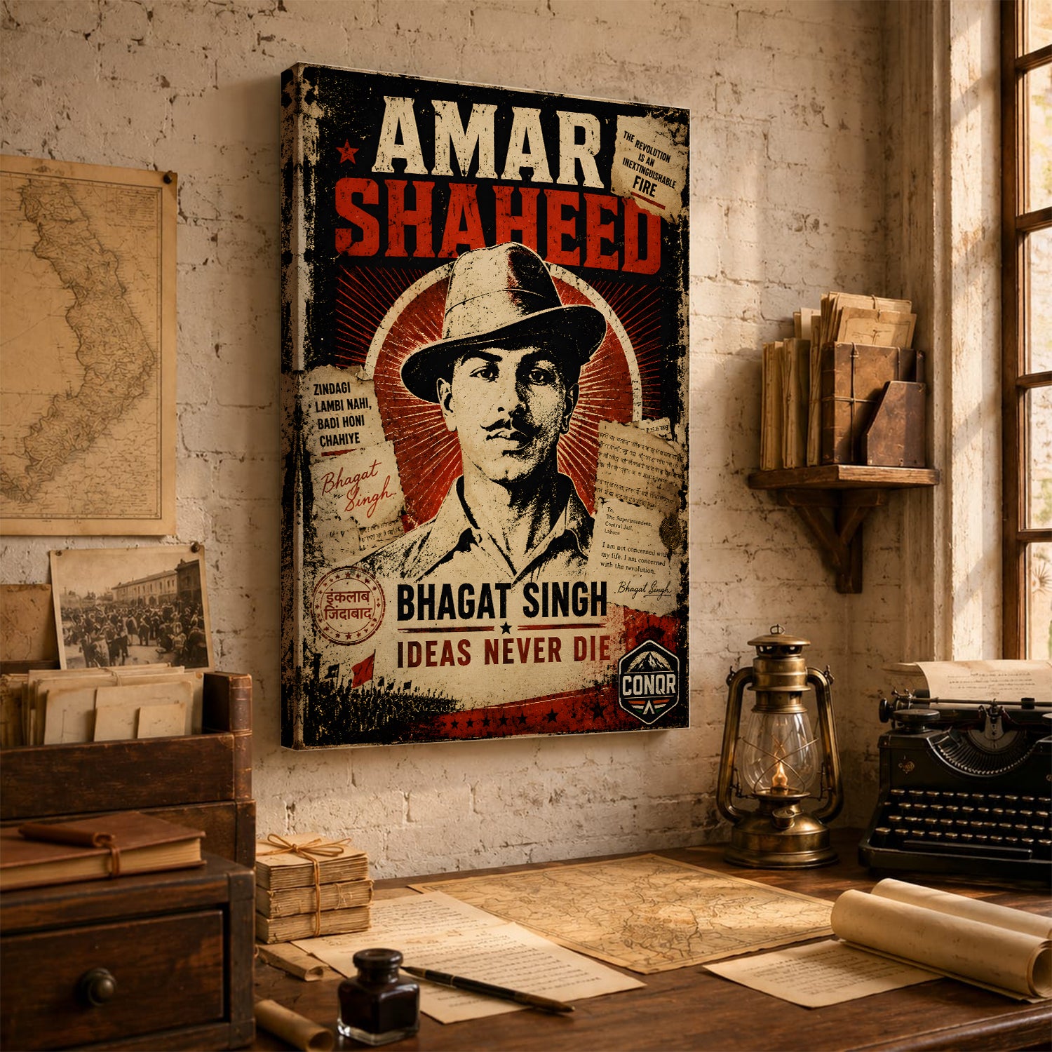 Shaheed Bhagat Singh Legacy Wall Art (CONQR-BHART-BHAGAT-005)