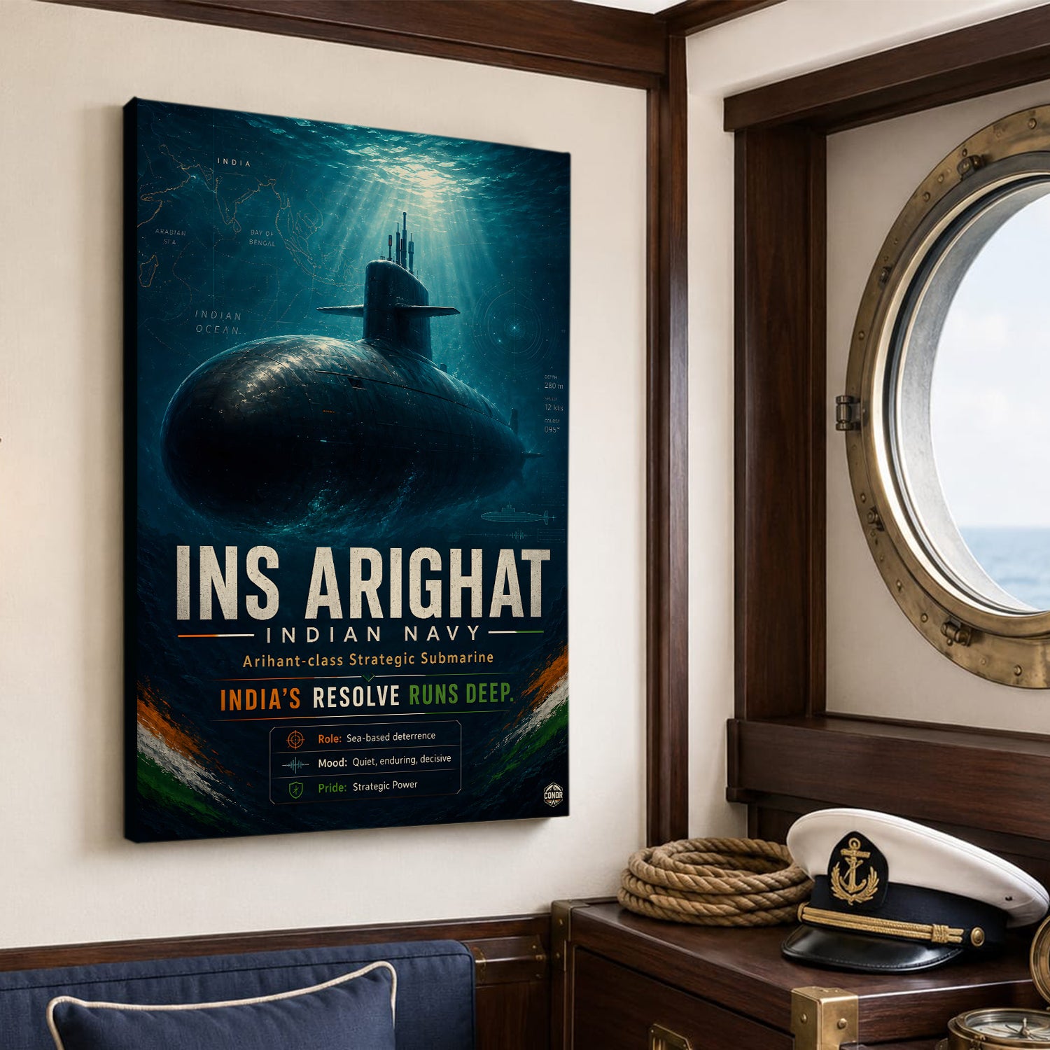 INS Arighat Resolve Wall Art (CONQR-BHARAT-NAVY-003)