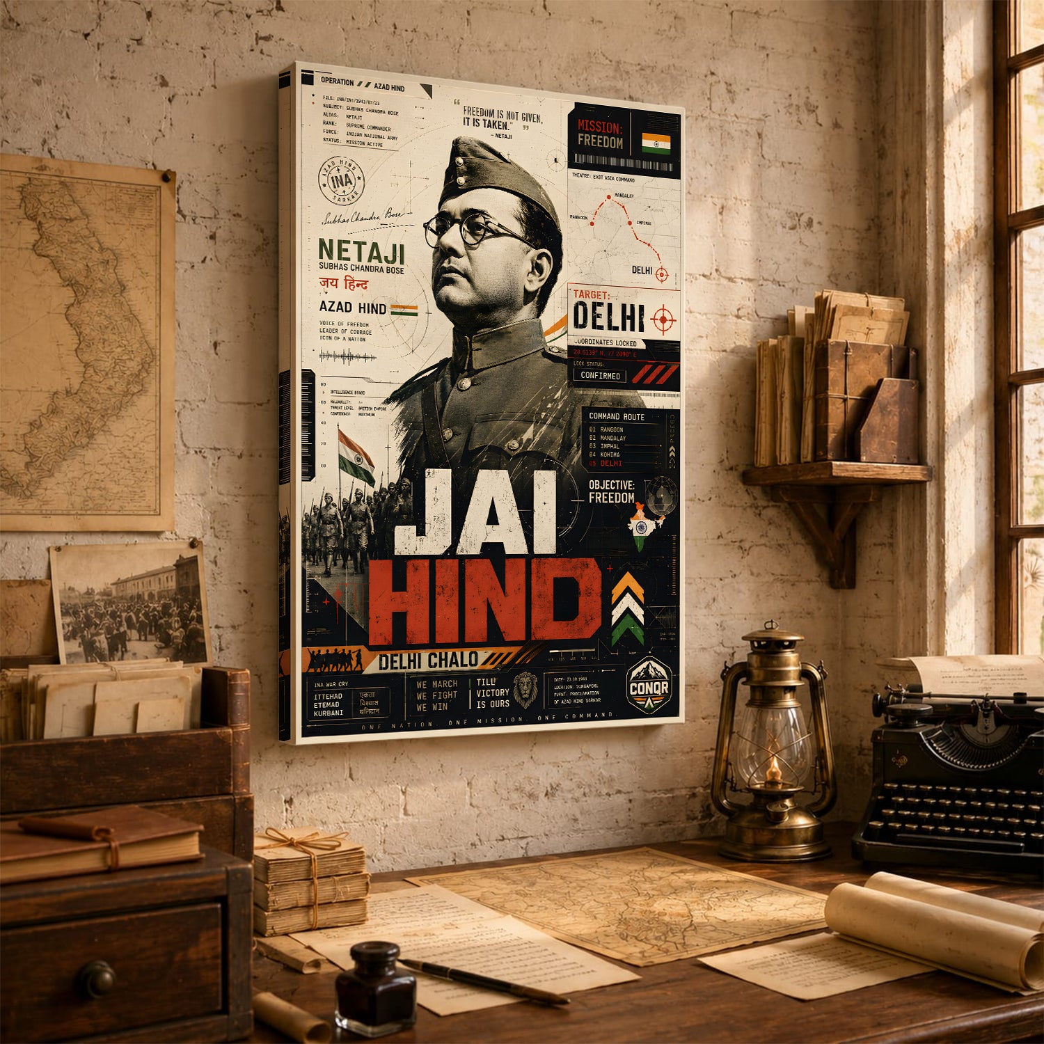 Jai Hind Netaji Wall Art (CONQR-BHARAT-BOSE-005)