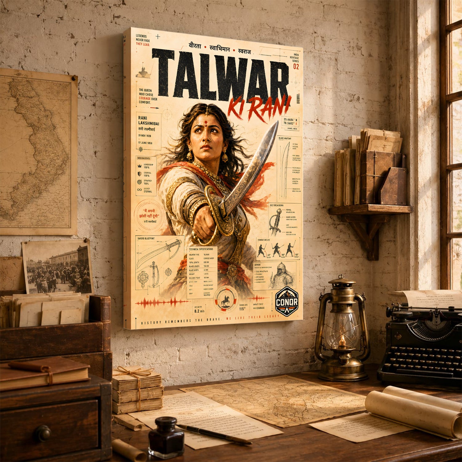 Talwar Ki Rani Wall Art (CONQR-LAXMIBAI-006)