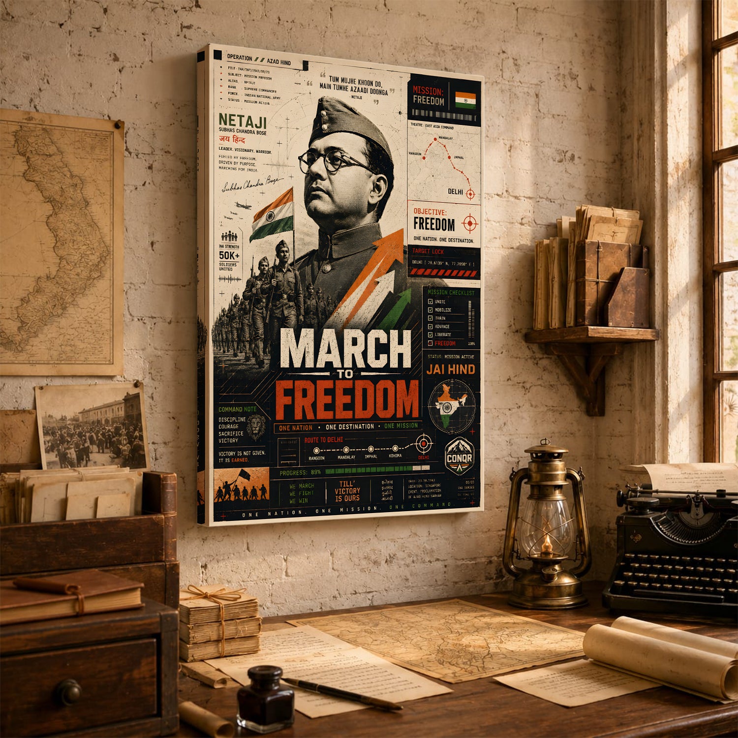 The Supreme Patriot Wall Art (CONQR-BHARAT-BOSE-009)