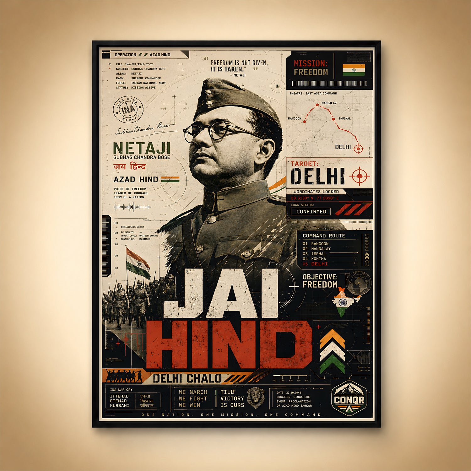 Jai Hind Netaji Wall Art (CONQR-BHARAT-BOSE-005)