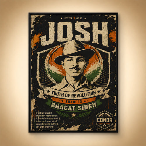 Bhagat Singh Braveheart Canvas Wall Art (CONQR-BHART-BHAGAT-007)
