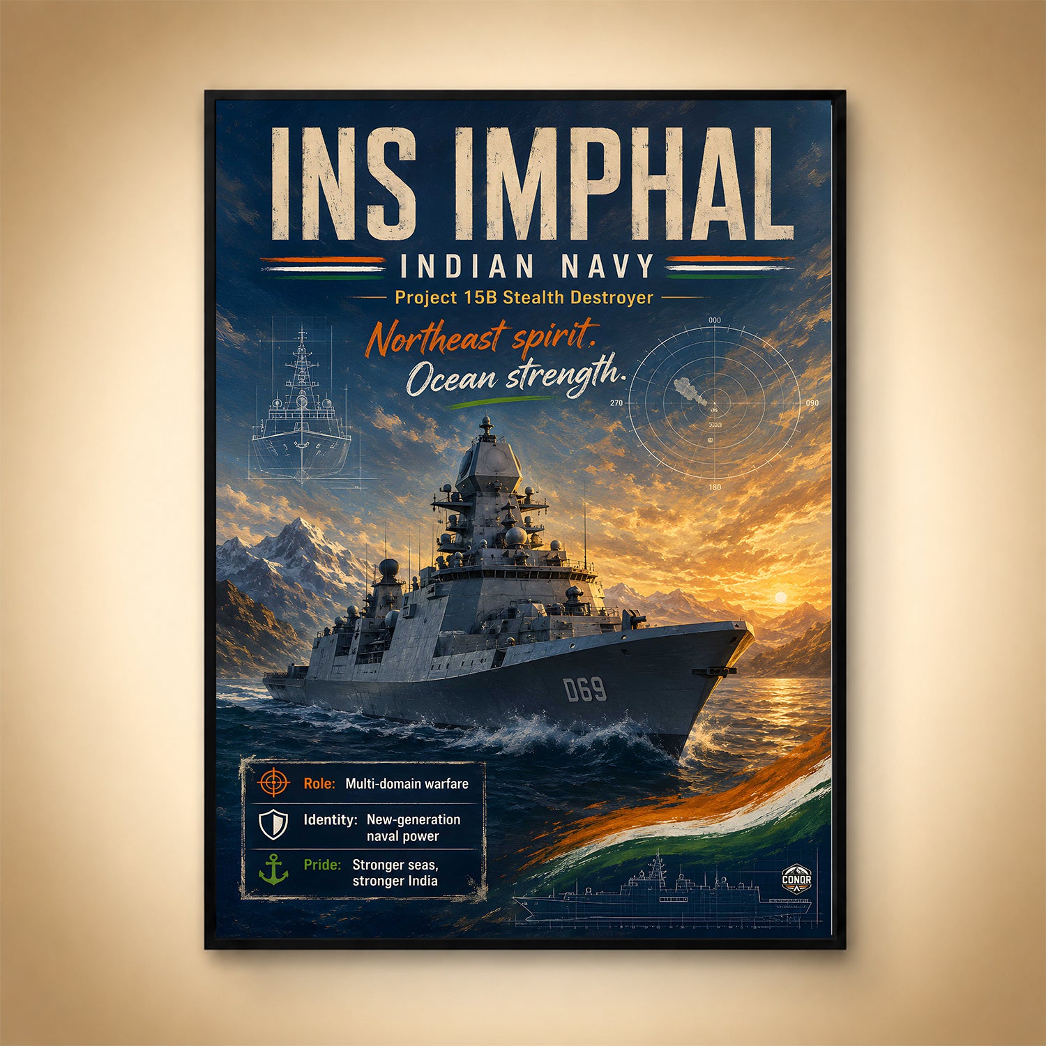 INS Imphal Navy Wall Art (CONQR-BHARAT-NAVY-006)