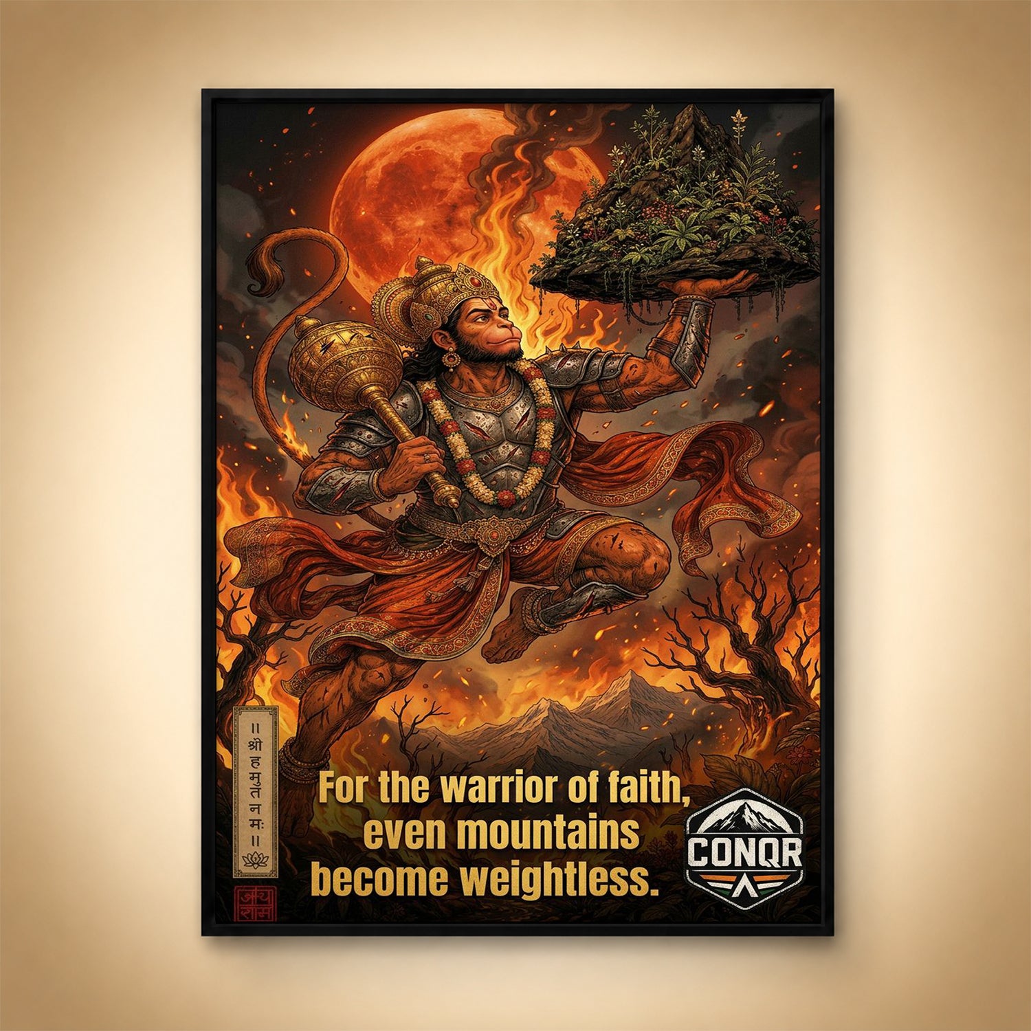 Bajrang Bali Hanuman Wall Art (CONQR_SAN_HAN_01)