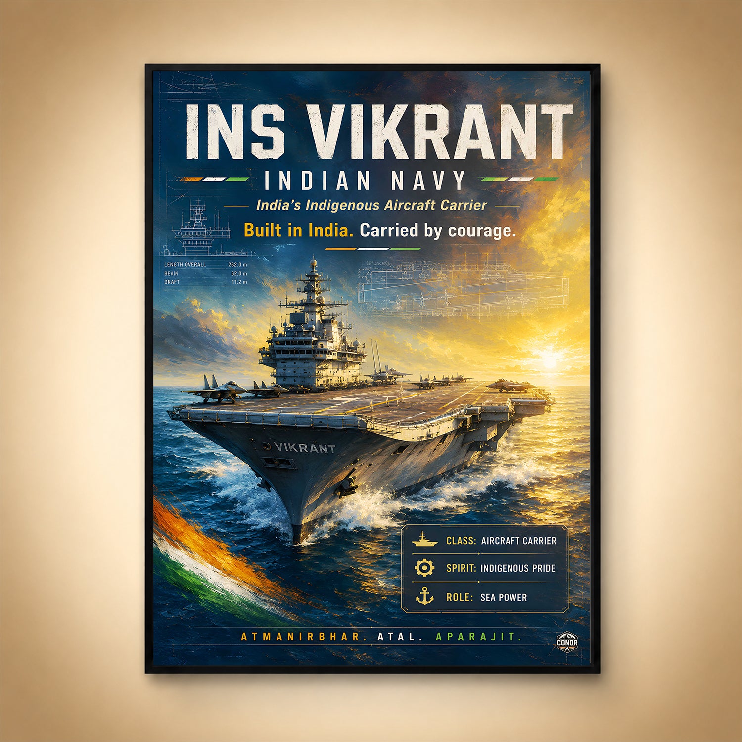 INS Vikrant Navy Wall Art (CONQR-BHARAT-NAVY-001)